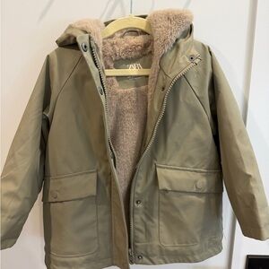 Zara Kids 2-3T Tan Hooded Jacket